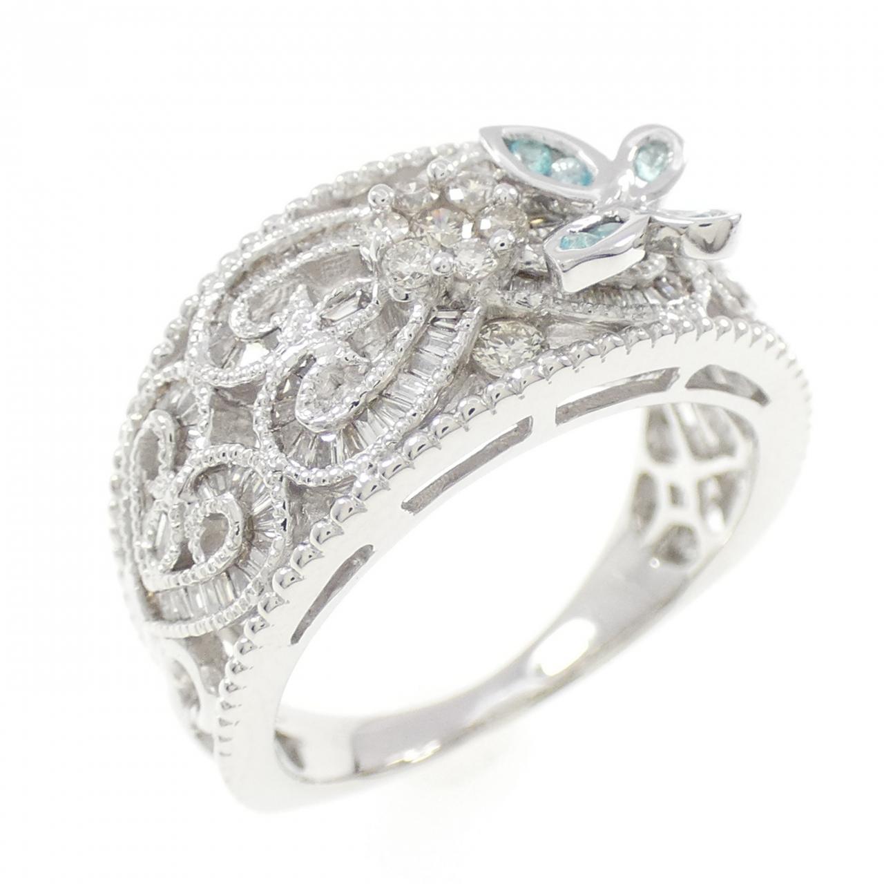 K18WG バタフライ トルマリン リング 0.04CT - Used A (260-008-229 