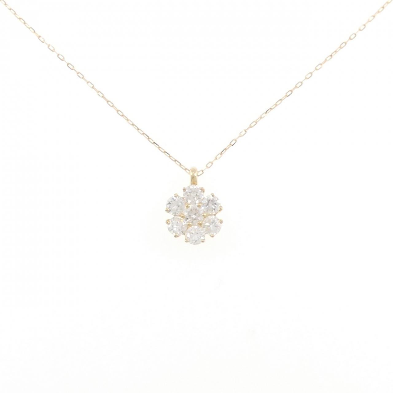 K18YG フラワー ダイヤモンド ネックレス 1.00CT - Used A (270-004 
