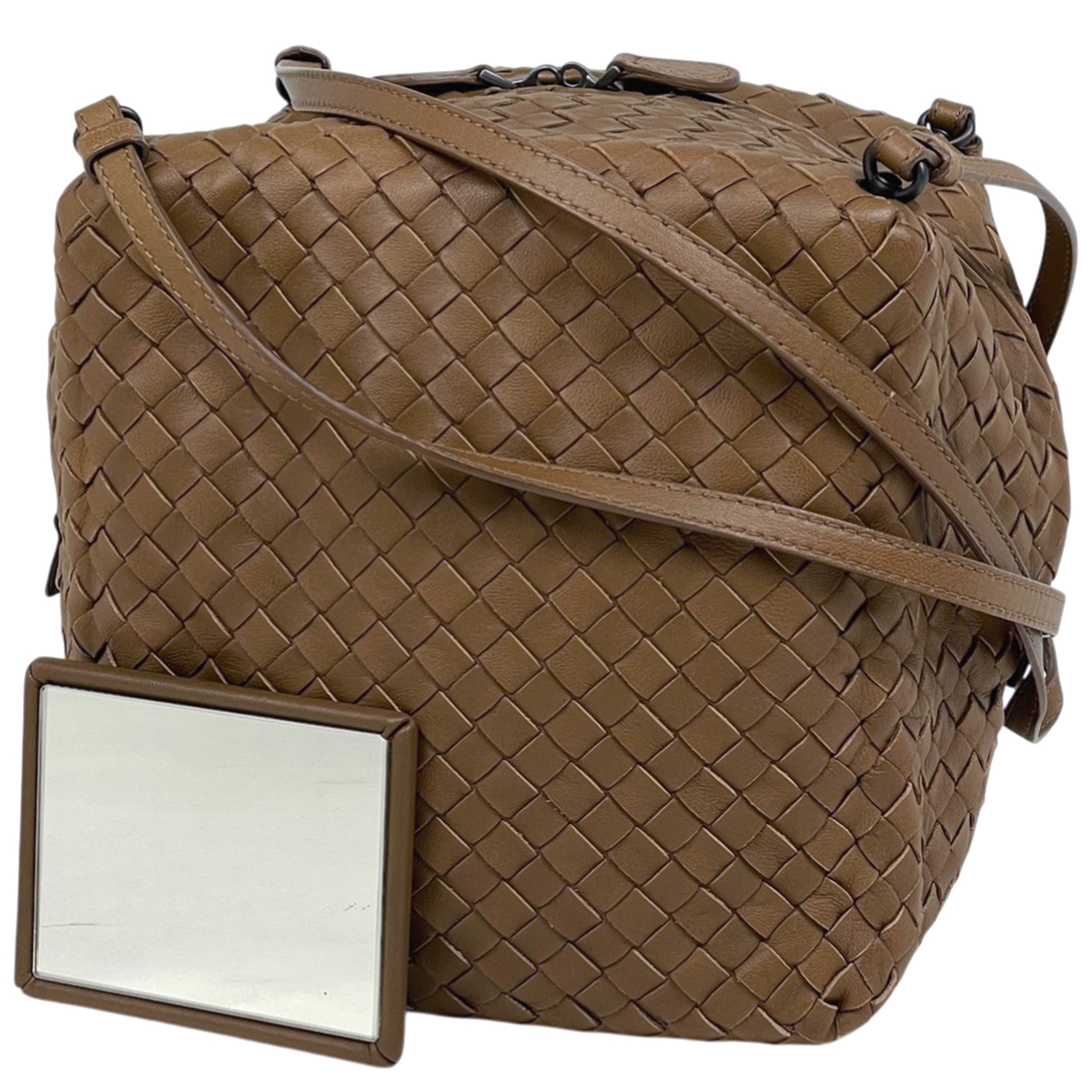 BOTTEGA VENETA / ボッテガヴェネタ | イントレチャートレザー ホーボー ショルダーバッグ | ブラウン | レディース BOTTEGA VENETA ボッテガヴェネタ ワンショルダーバッグ ホーボー