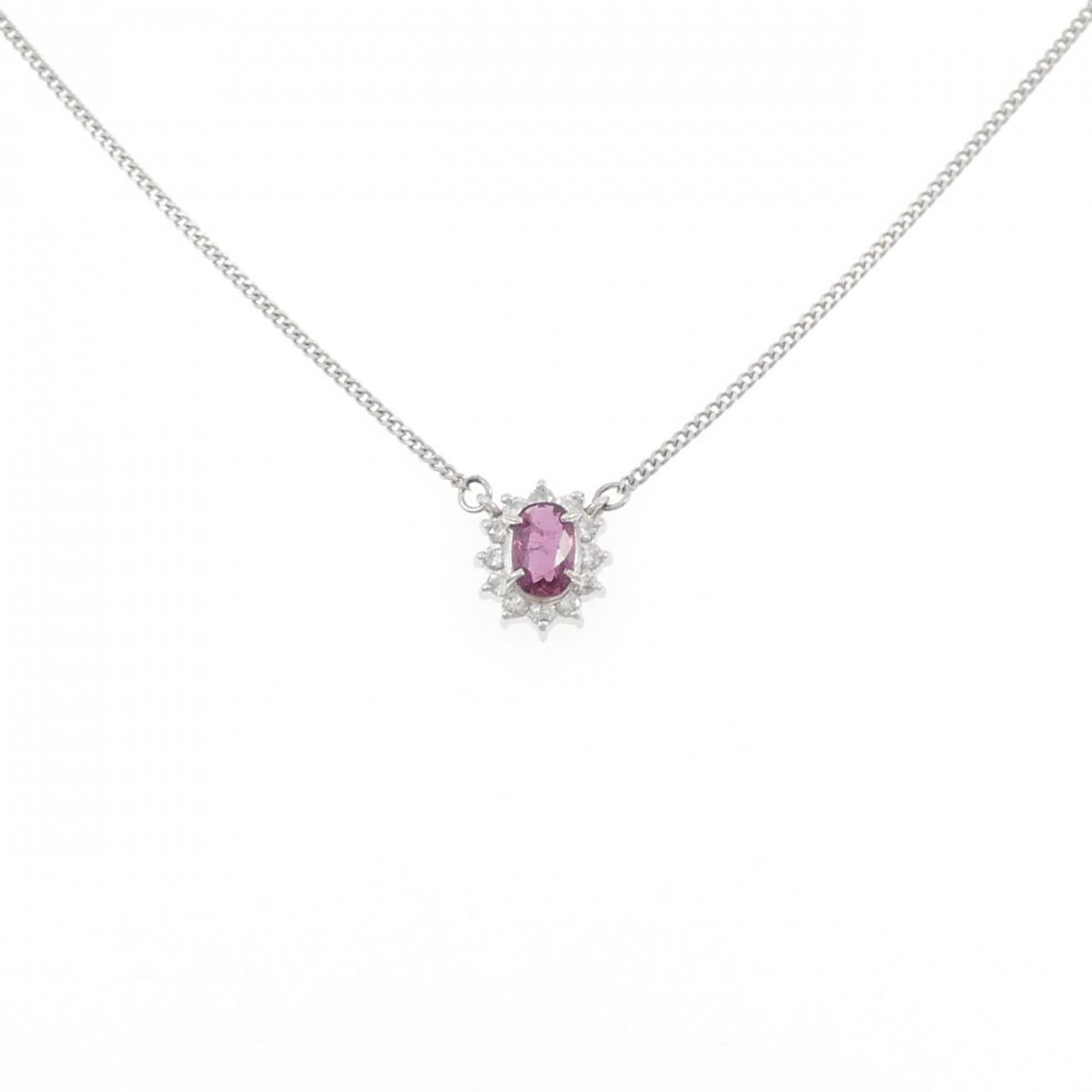 PT900/PT850 ルビー ネックレス 0.30CT - Used B (230-000-564-7841