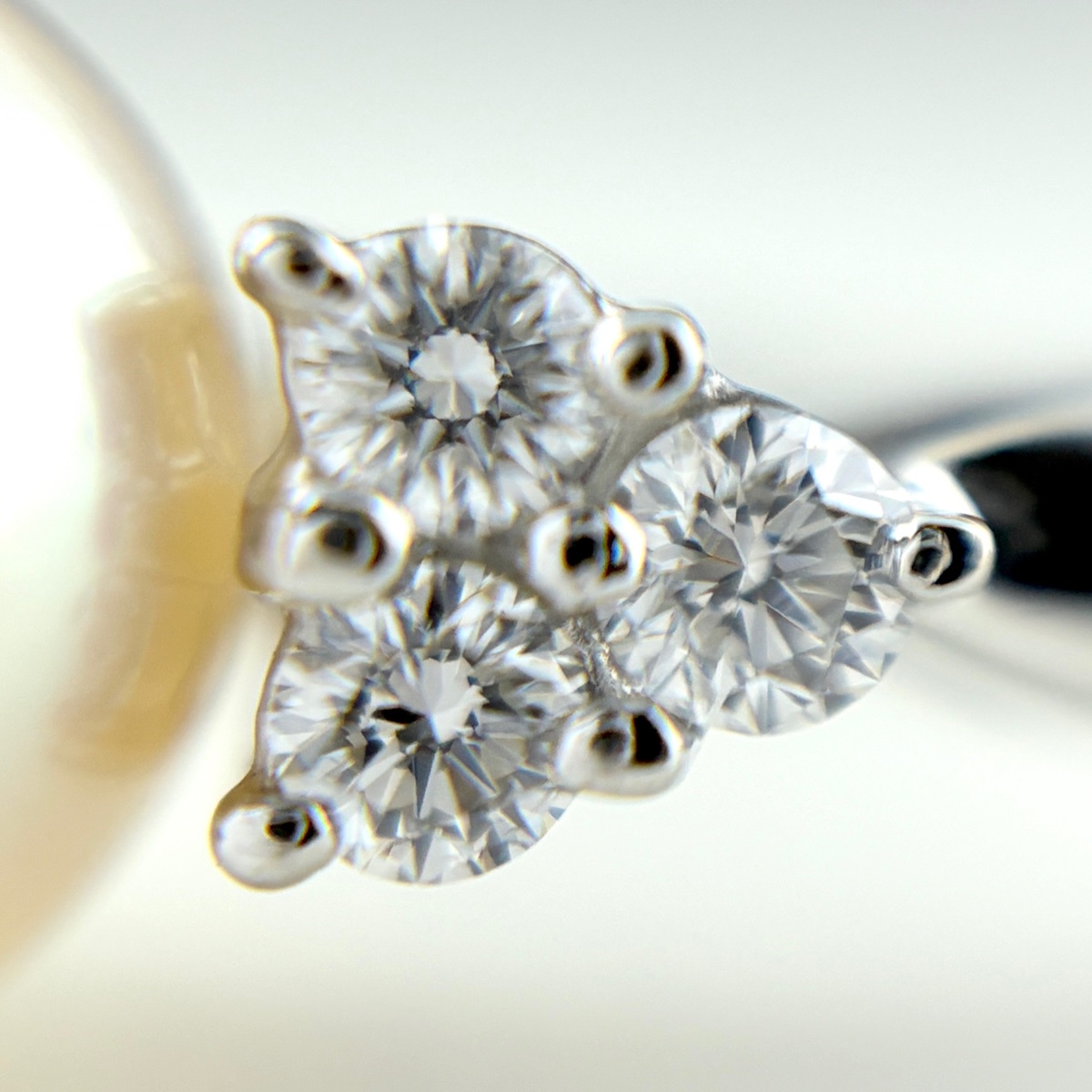 ミキモト MIKIMOTO パール デザインリング プラチナ 指輪 メレダイヤ