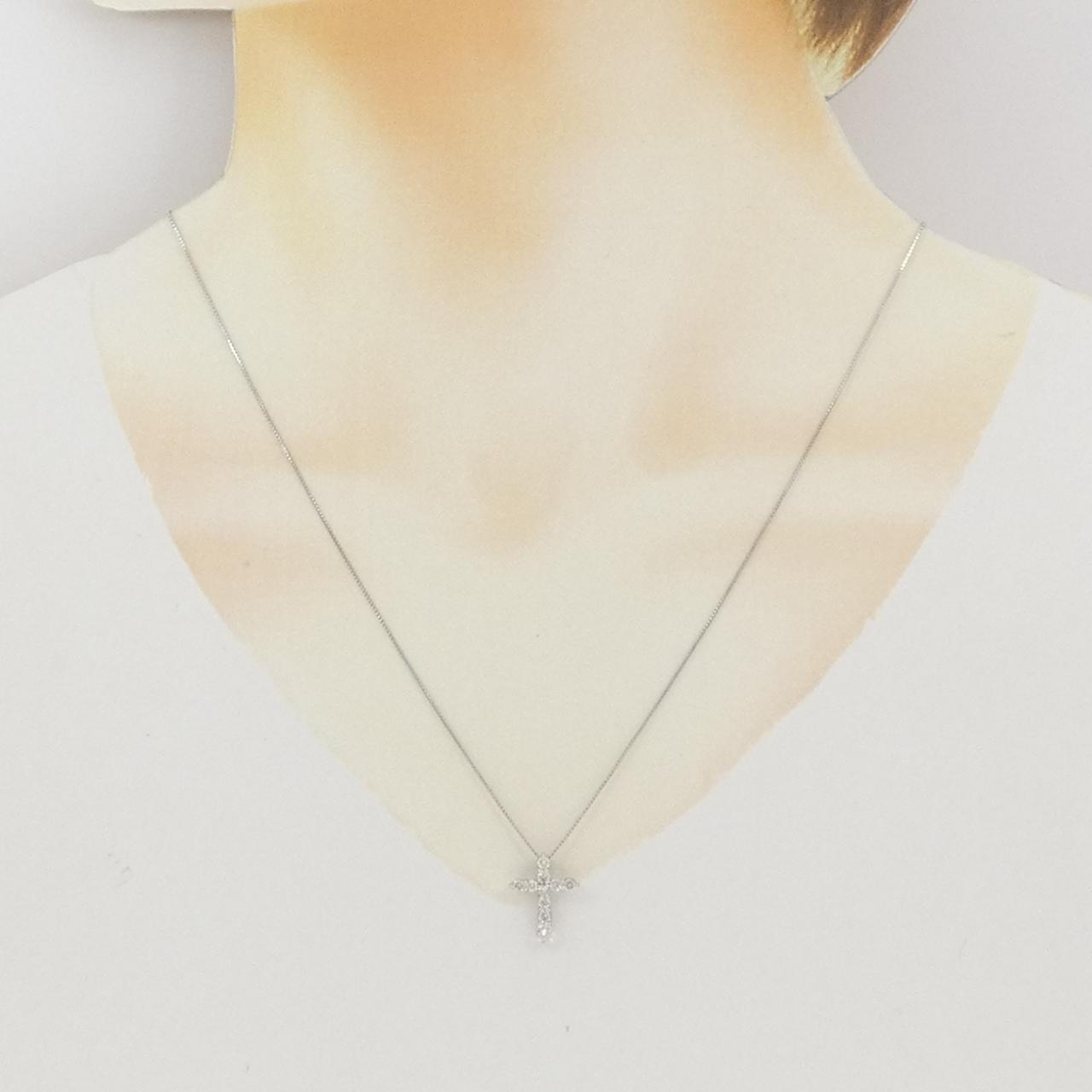 PT900/PT850 クロス ダイヤモンド ネックレス 0.50CT - Used B (270 