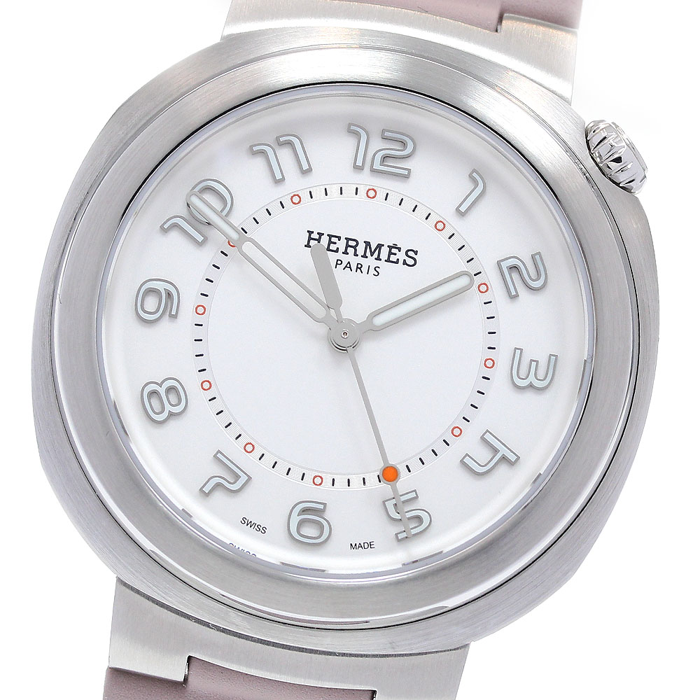 エルメス HERMES HR1.530 Hウォッチ ロンド 12P ダイヤベゼル クォーツ レディース 美品 箱・保証書付き_912509【ev10】 HERMES - エルメス HERMES HR1.530 Hウォッチ ロンド ダイヤベゼル 12P
