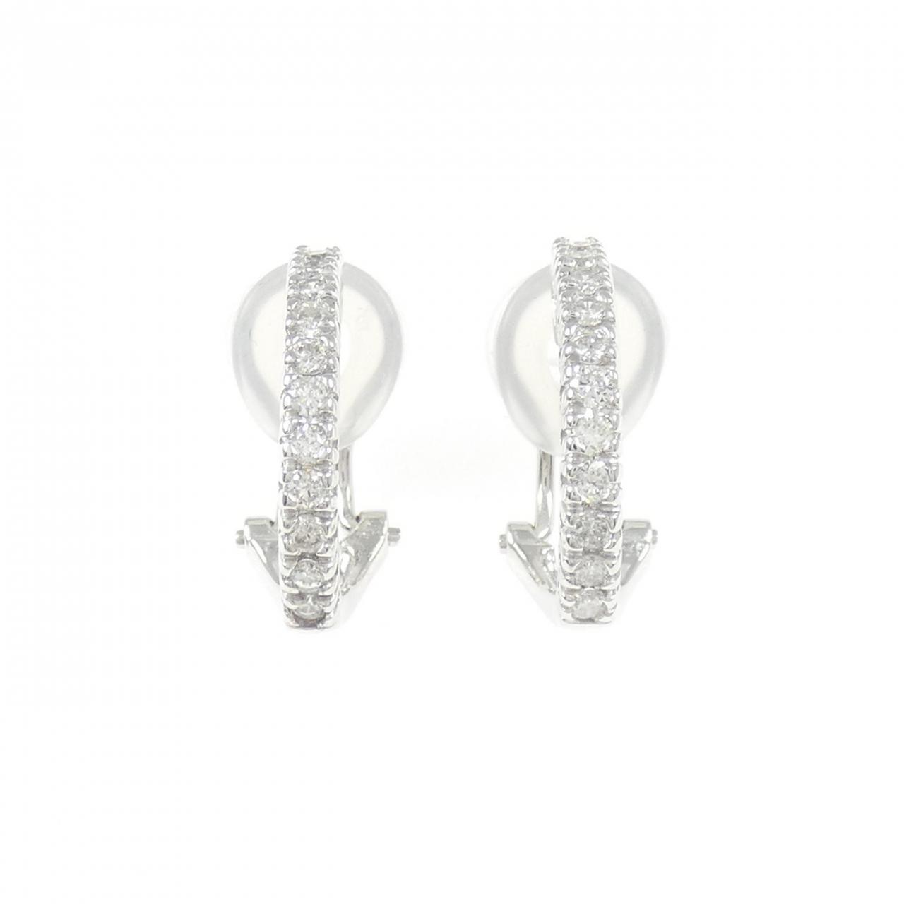 天然無処理 ダイヤモンド 通称ポートレートカット 計0.40ct K18WG K18WG Diamond Earrings/Ear Clips 0.40CT - Used A (230-000-326-9441
