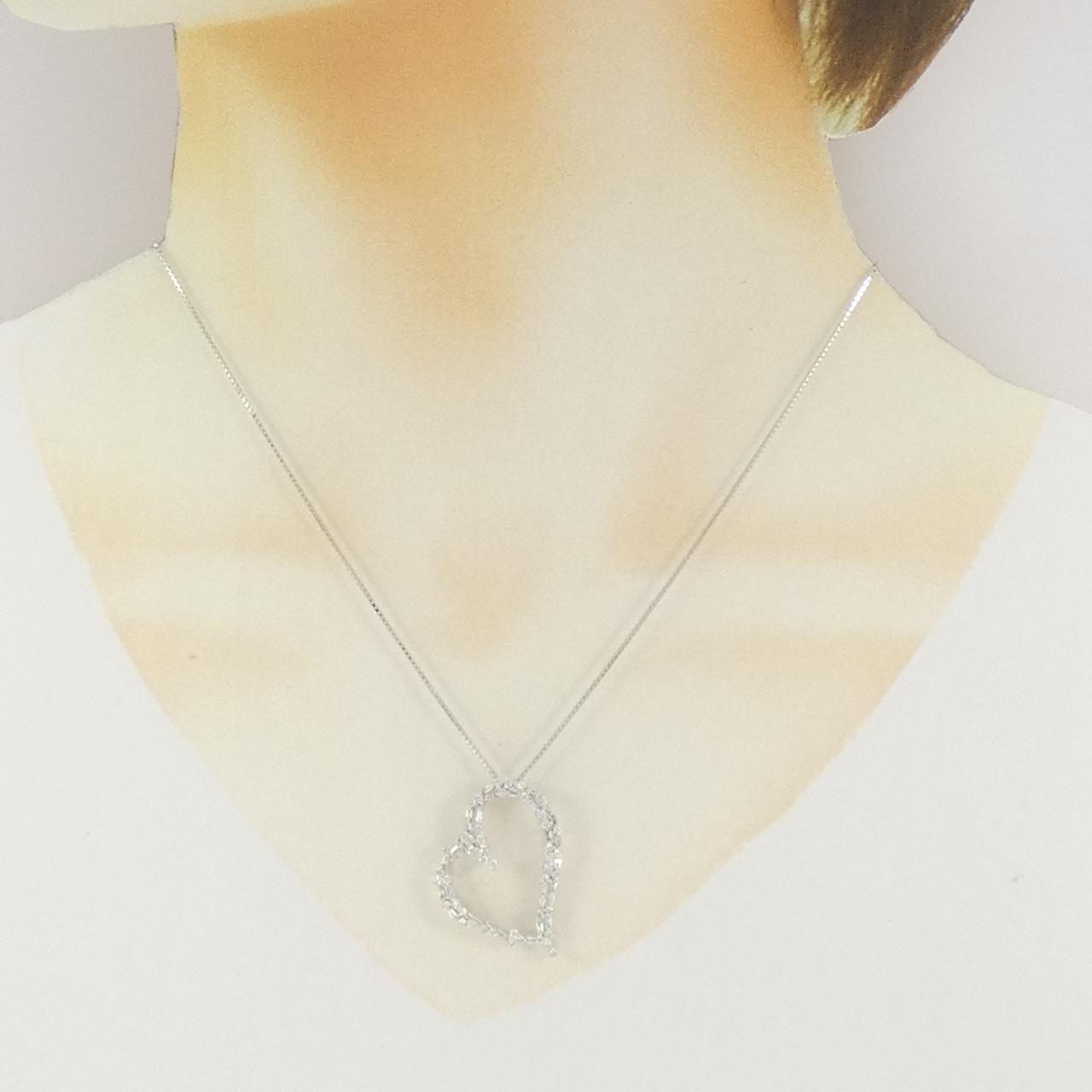 K18WG ハート ダイヤモンド ネックレス 0.80CT - Used A (270-004-342 