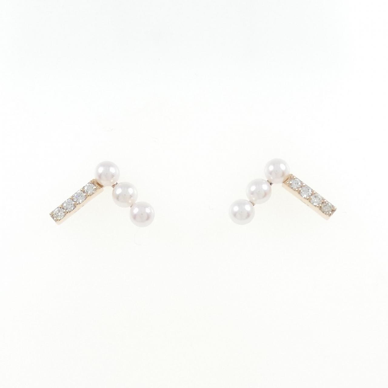 タサキ TASAKI ヴァリエ パール クリスタル イヤリング 18金 K18 