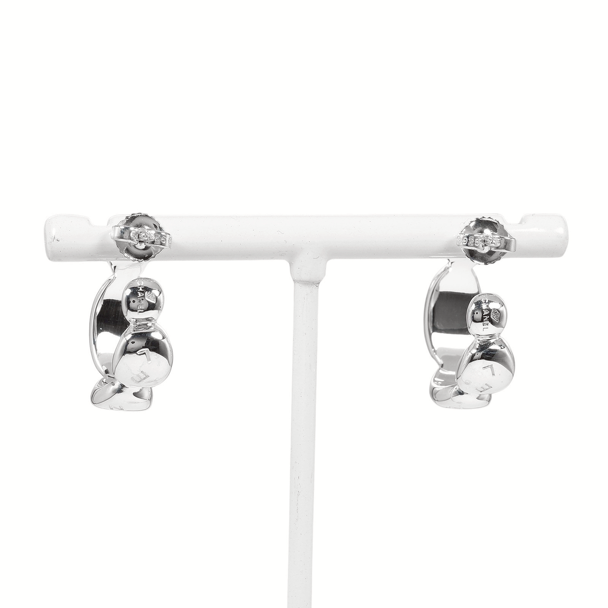 シャネル CHANEL フープ ピアス ロゴ シルバー925 レディース【中古