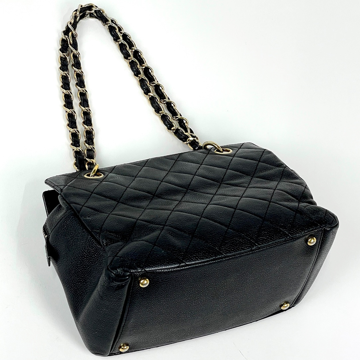 シャネル CHANEL ココマーク チェーン トートバッグ 肩掛け キャビア