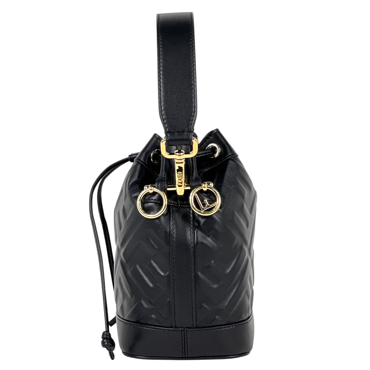 新品 フェンディ FENDI ショルダーバッグ モン トレゾール ブラック フェンディ モン トレゾール レザーミニバッグ 