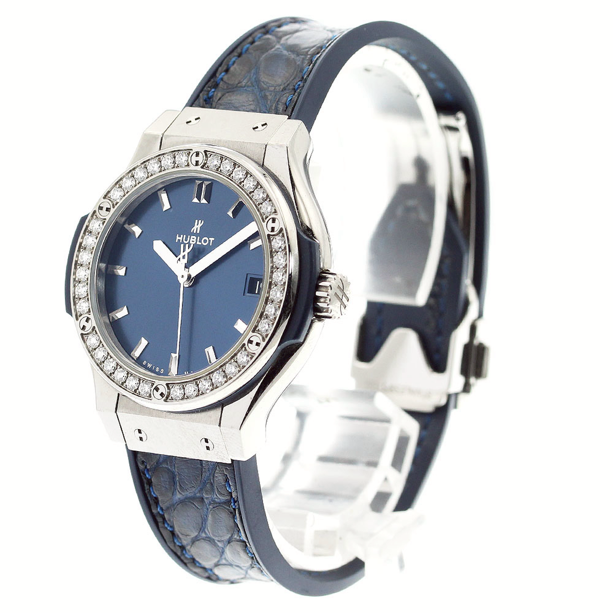 ウブロ HUBLOT 581.NX.7170.LR.1104 クラシックフュージョン ダイヤベゼル デイト クォーツ レディース 良品 保証書付き_916911 ウブロ クラシック・フュージョン 581.NX.7170.LR.1104 | 時計