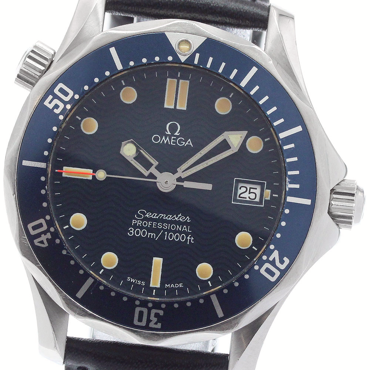 余り駒　OMEGA シーマスター300 クォーツ ボーイズ 2561.80 オメガ OMEGA 2561.80 シーマスター300 デイト クォーツ ボーイズ 良品