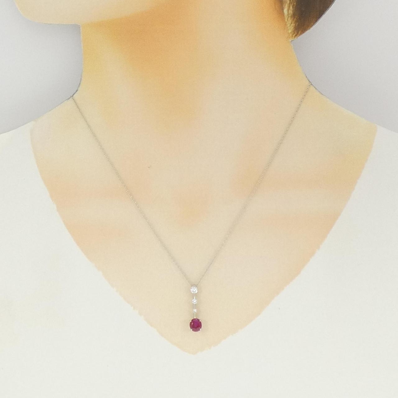 PT900/PT850 ルビー ネックレス 1.33CT - Used A (270-004-334-8753 