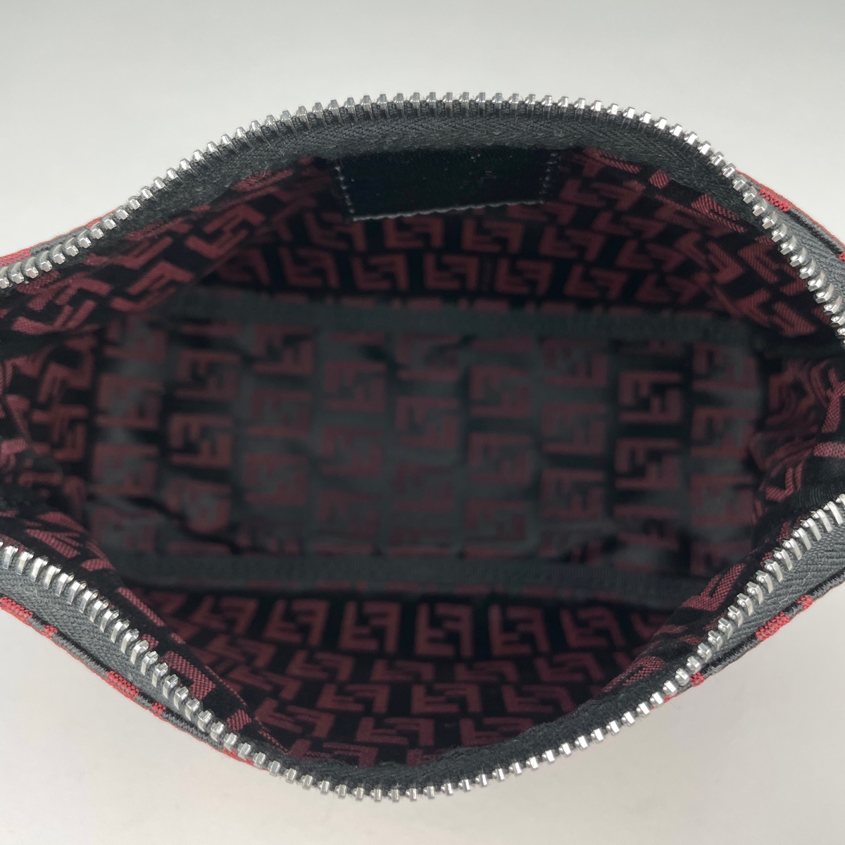 フェンディ FENDI ズッキーノ柄 ミニ ハンドバッグ ポーチ ロゴ