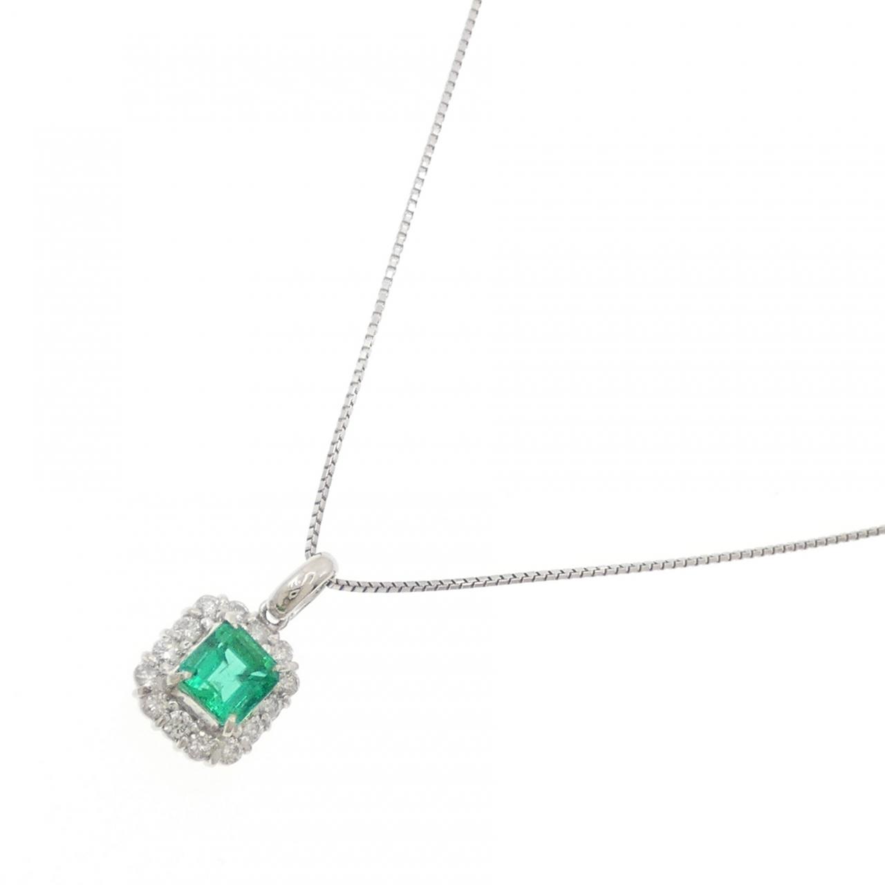 PT900/PT850 エメラルド ネックレス 0.86CT - Used B (270-004-307
