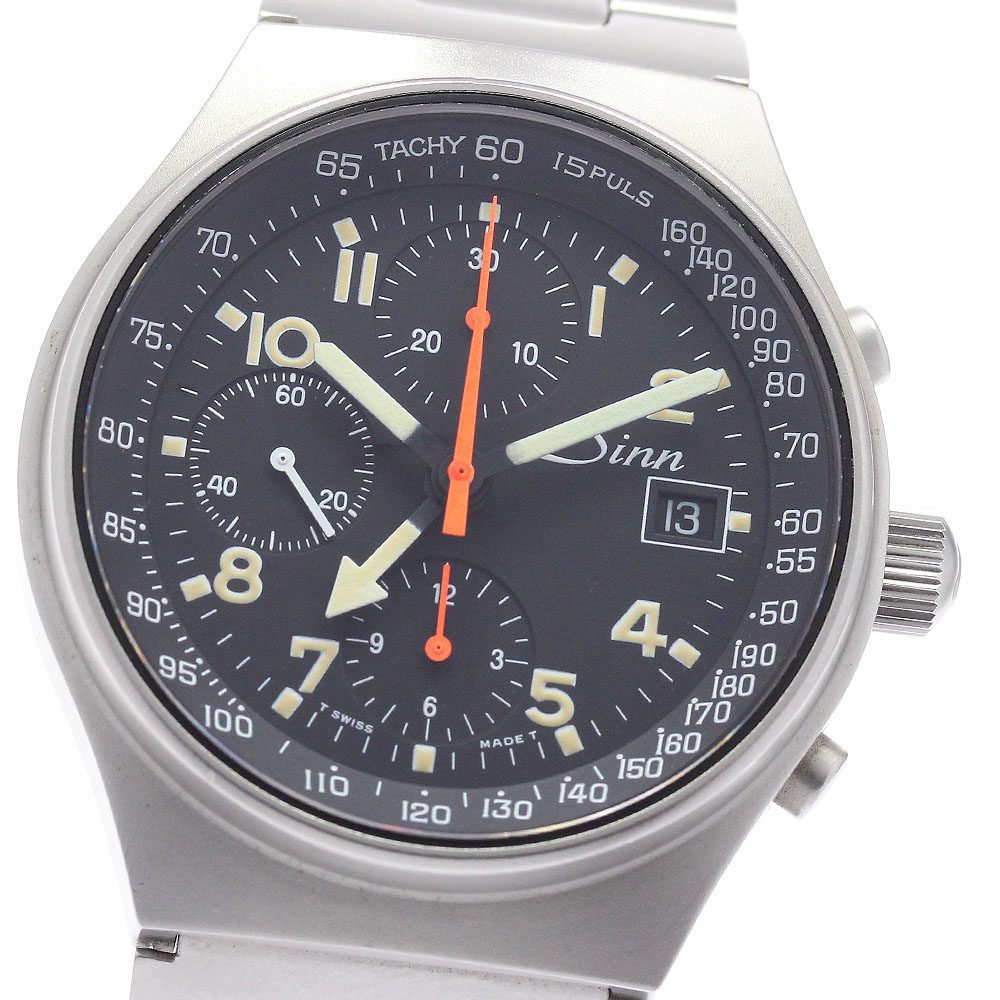 ジン Sinn 322 144 GMT クロノグラフ デイト 自動巻き メンズ _943081 ジン Sinn 322 144 GMT クロノグラフ デイト 自動巻き メンズ _943081