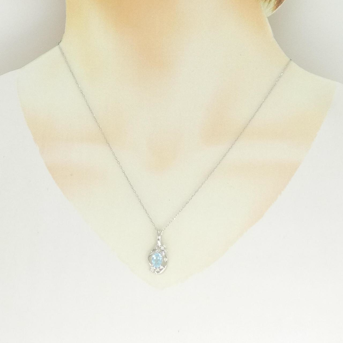 PT900/PT850 ブルートパーズ ネックレス 1.15CT - Used A (270-004-346 
