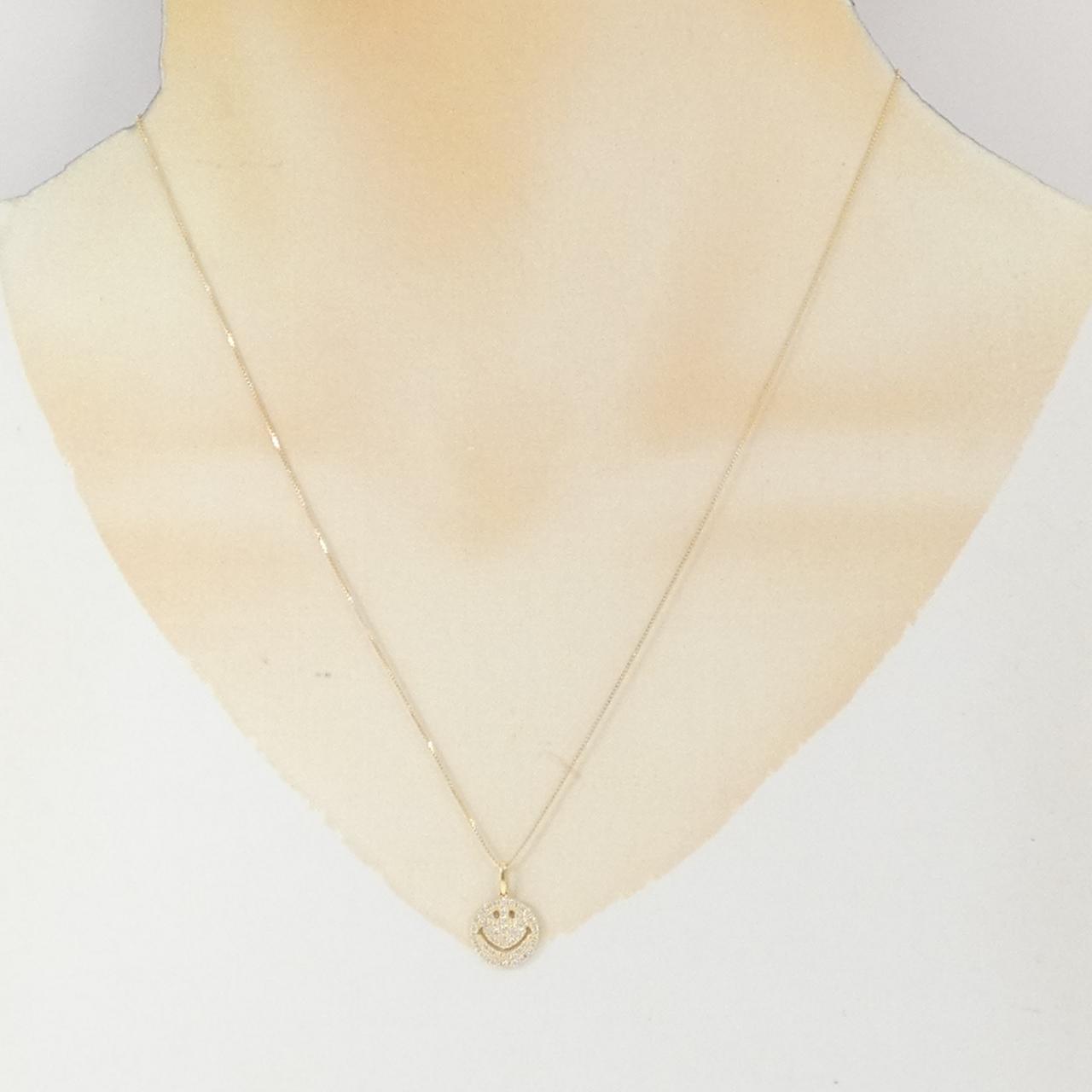 K18YG スマイル ダイヤモンド ネックレス 0.20CT - Used A (270-004
