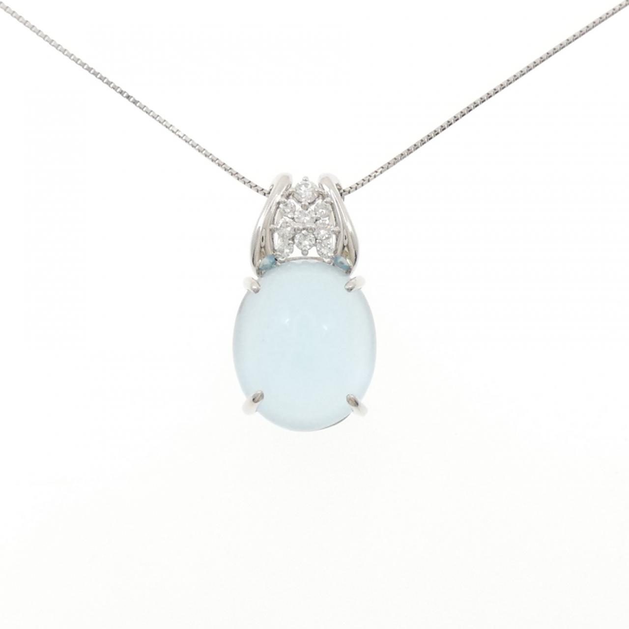 Pt900 Pt850 ネックレス ブルートパーズ風 アクアマリン風 プラチナ PT900/PT850 アクアマリン ネックレス 16.95CT - Used A (270-004-335