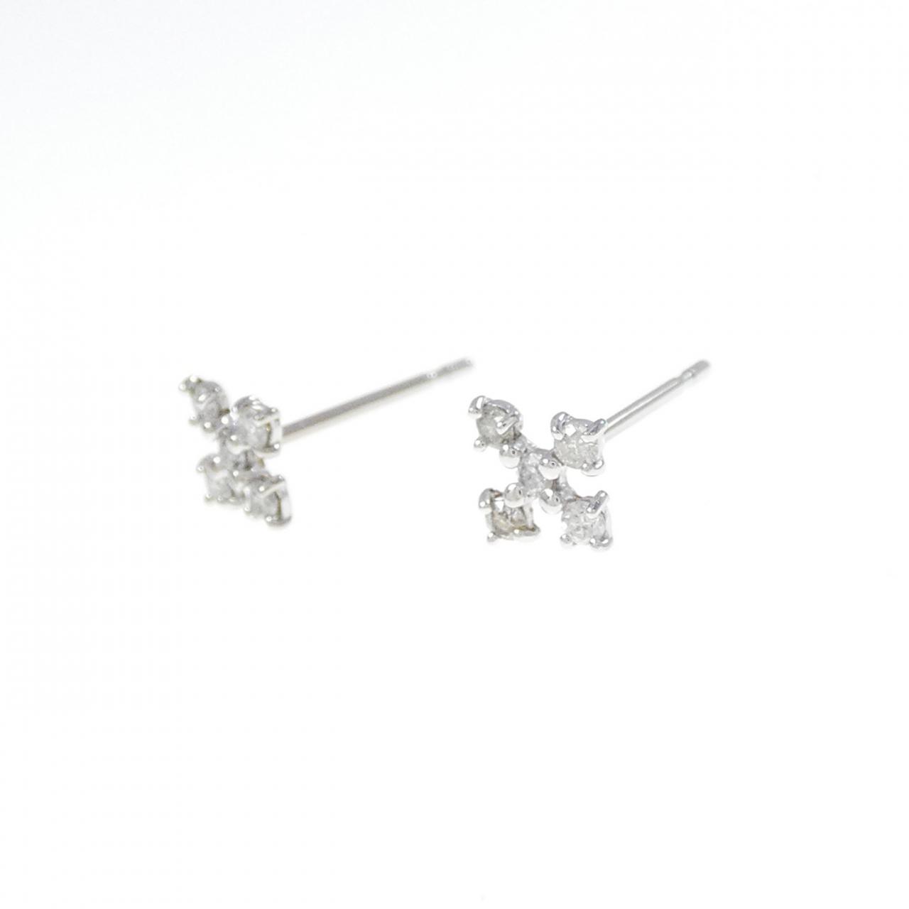 PT900 クロス ダイヤモンド ピアス 0.12CT | MOLTS