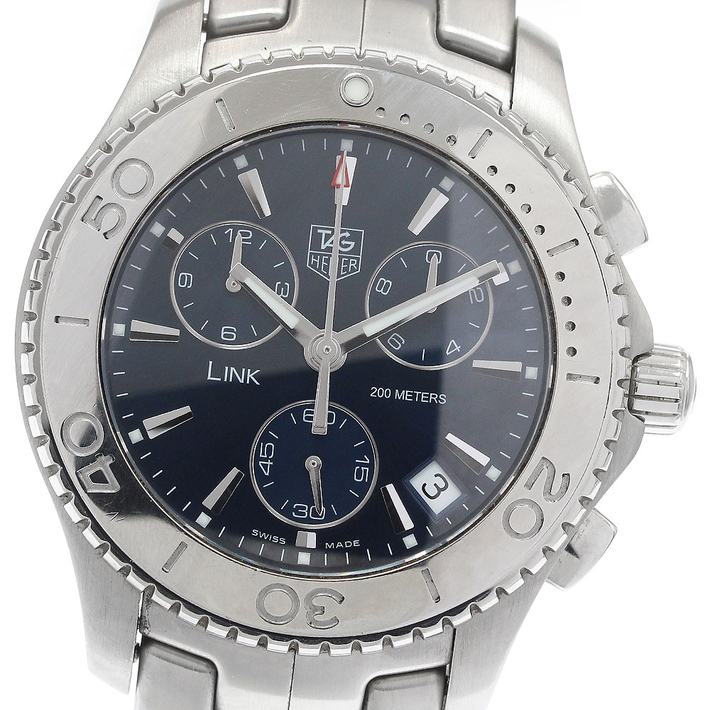 TAG HEUER WJ1111-0 リンク デイト クォーツ メンズ 良品 【ネイビー