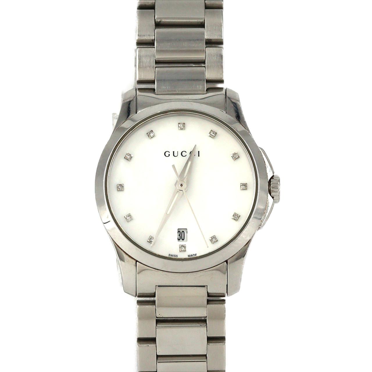 グッチ GUCCI 157.4/YA157403 グリップウォッチ デイト クォーツ
