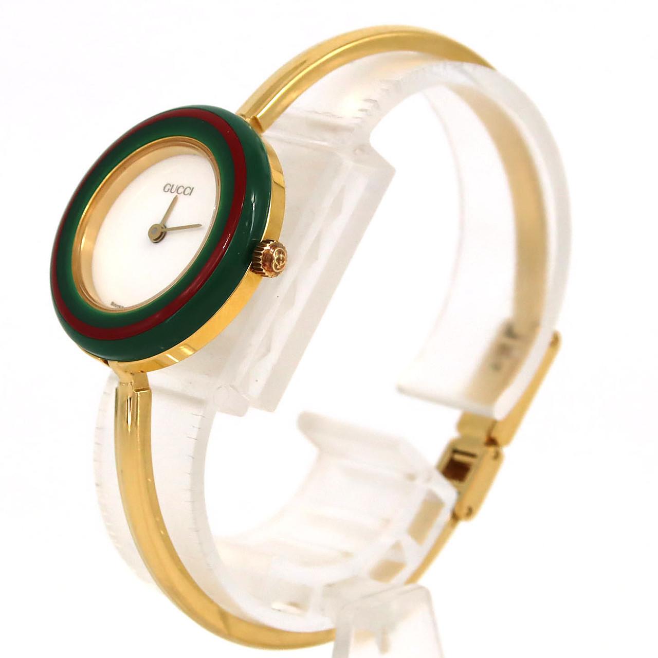 シ*け様 GUCCI 腕時計(クォーツ) カラーチェンジリング付き　動作確認済 ノーメンテナンス還元価格】グッチ チェンジリング GP Mサイズ 11/12.2