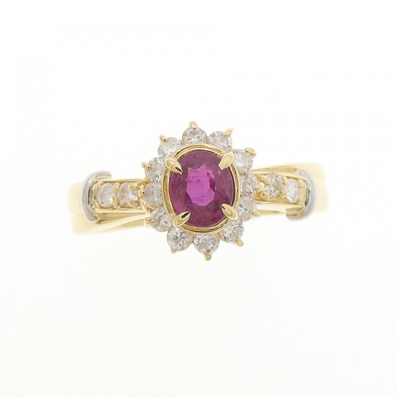 K18YG/PT900 ルビー リング 0.40CT - Used B (230-000-568-2934) | MOLTS