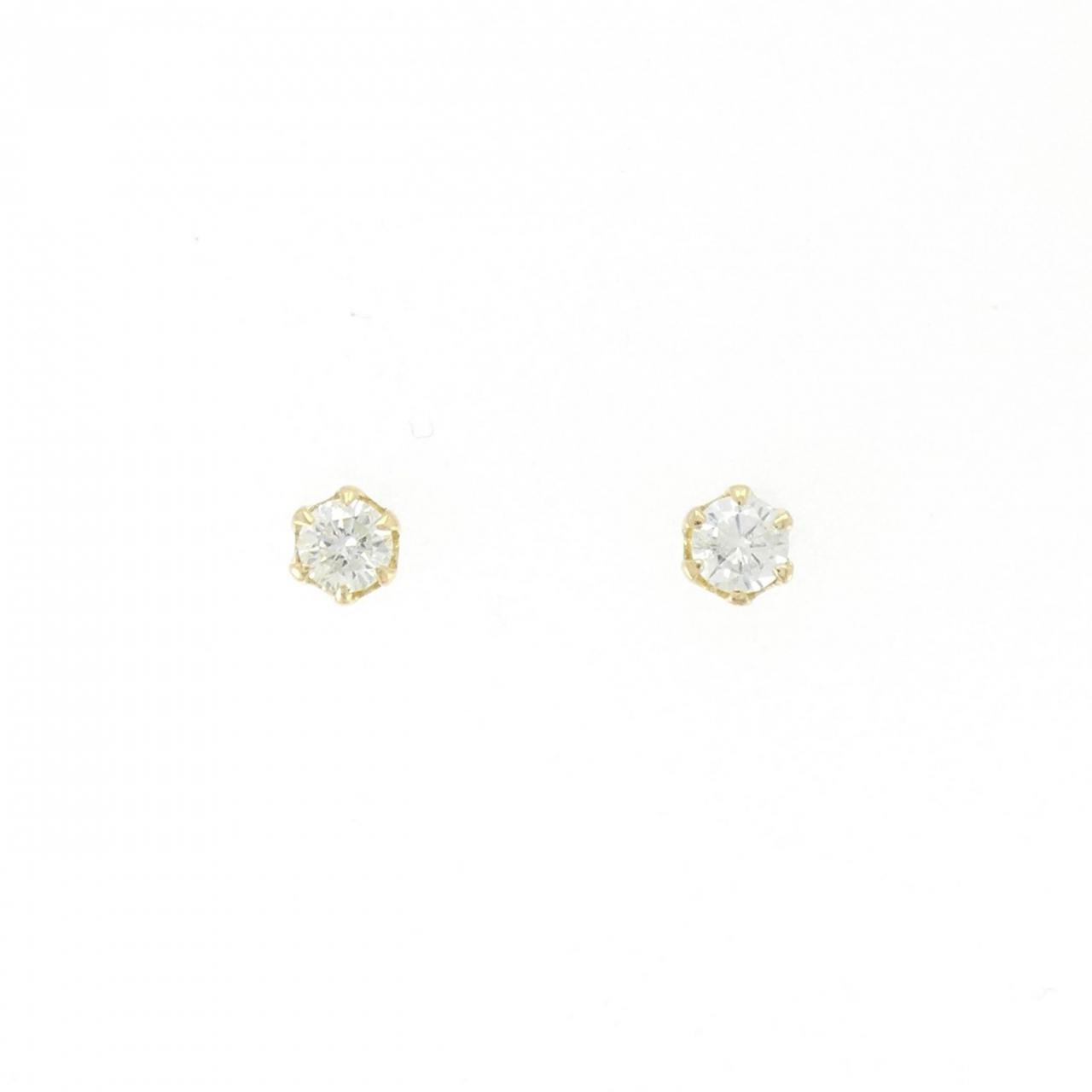 K18YG ソリティア ダイヤモンド ピアス 0.30CT | MOLTS