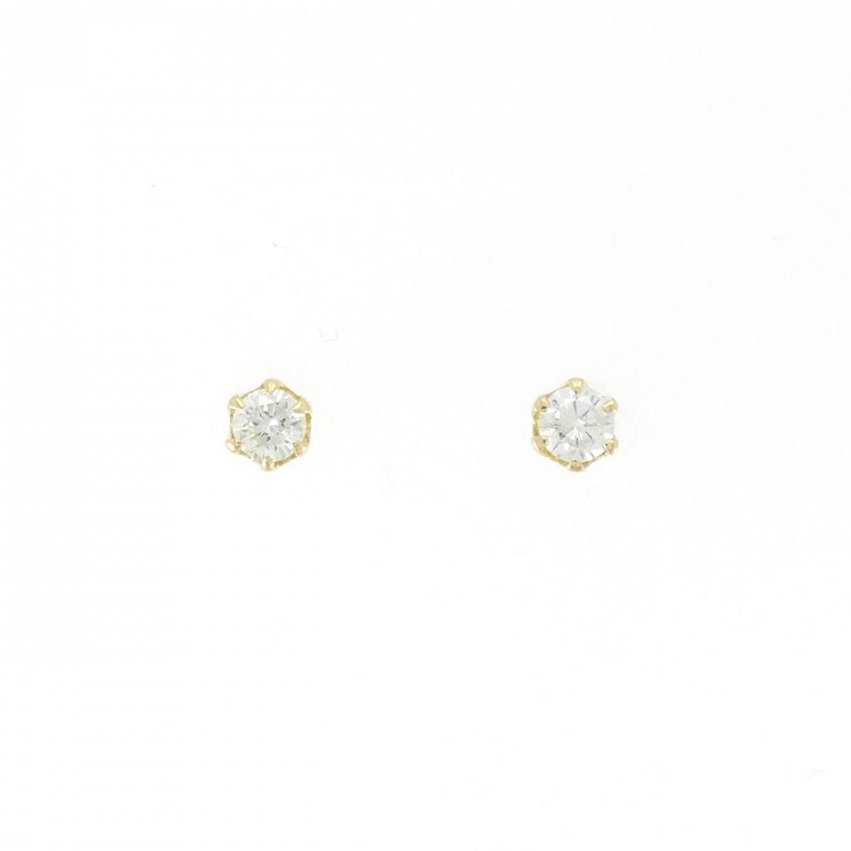 K18YG ソリティア ダイヤモンド ピアス 0.30CT | MOLTS
