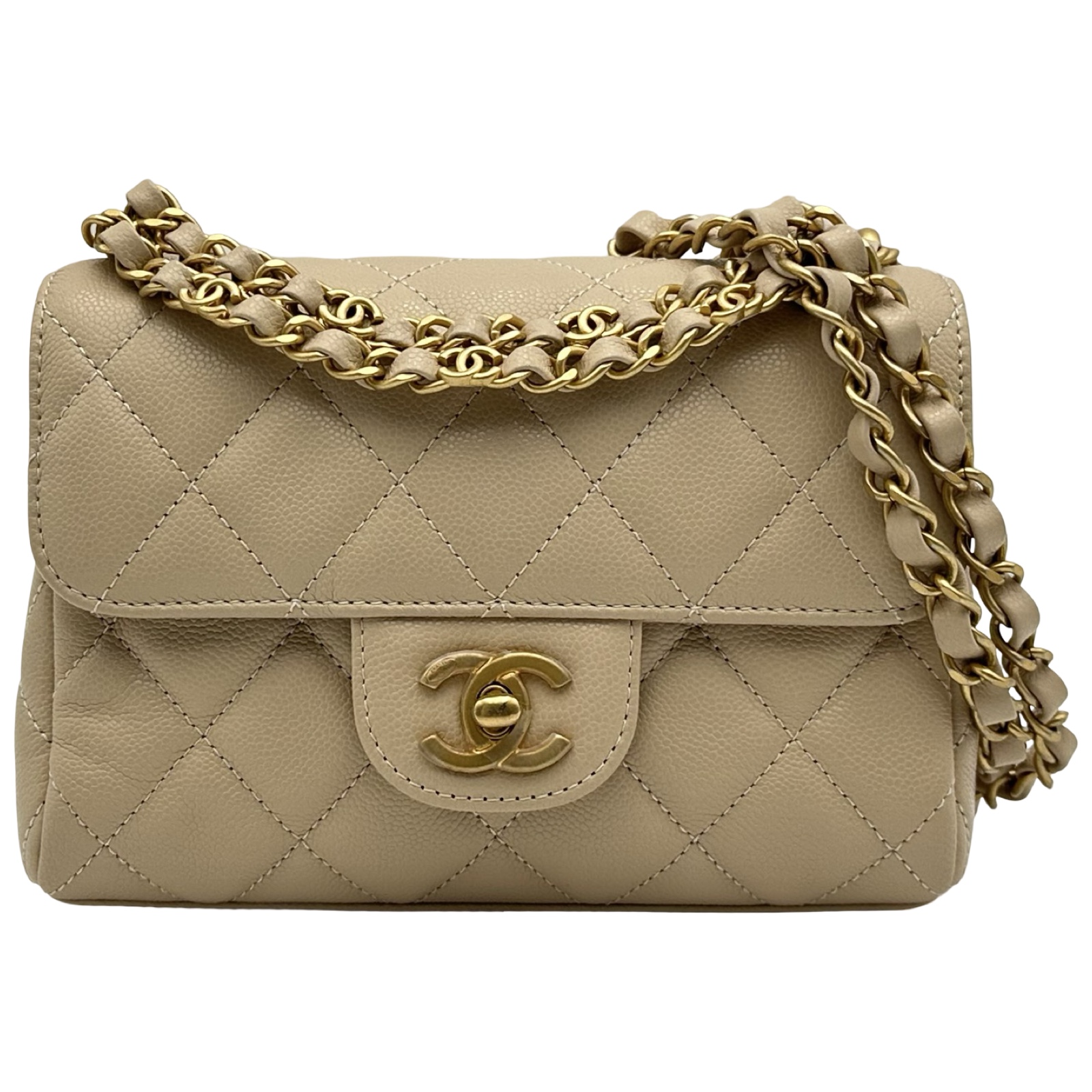 シャネル CHANEL ココマーク ショルダーバッグ バッグ レザー ベージュ 