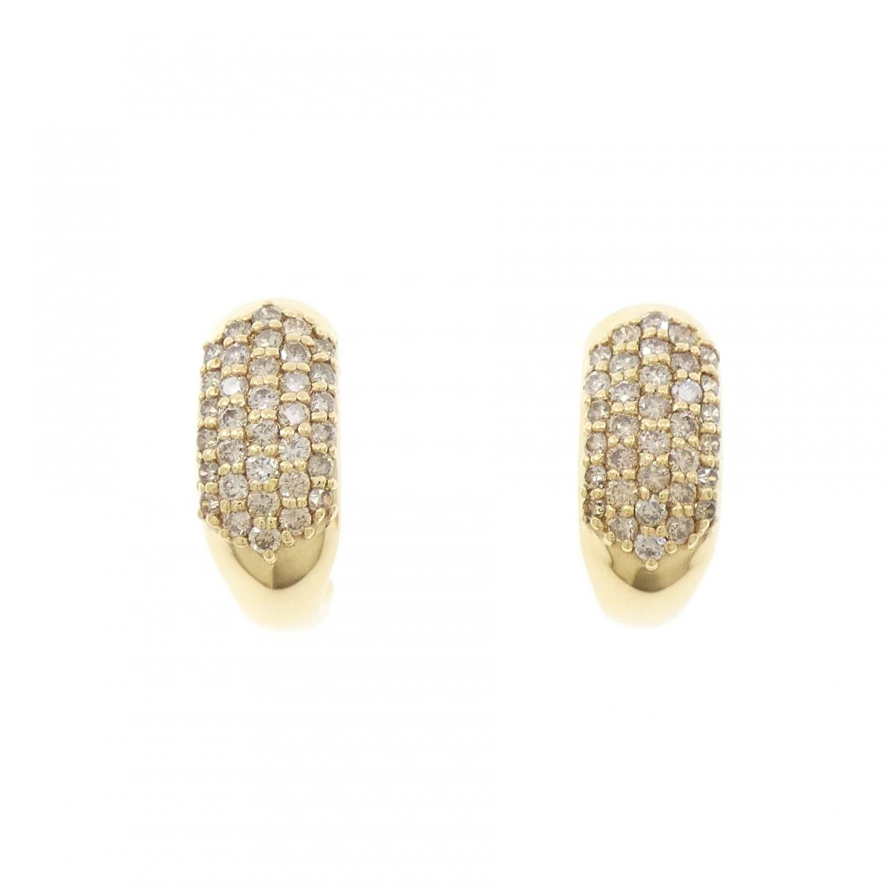 K18YG ダイヤモンド フープ ピアス 0.50CT - Used A (270-004-328-5003 