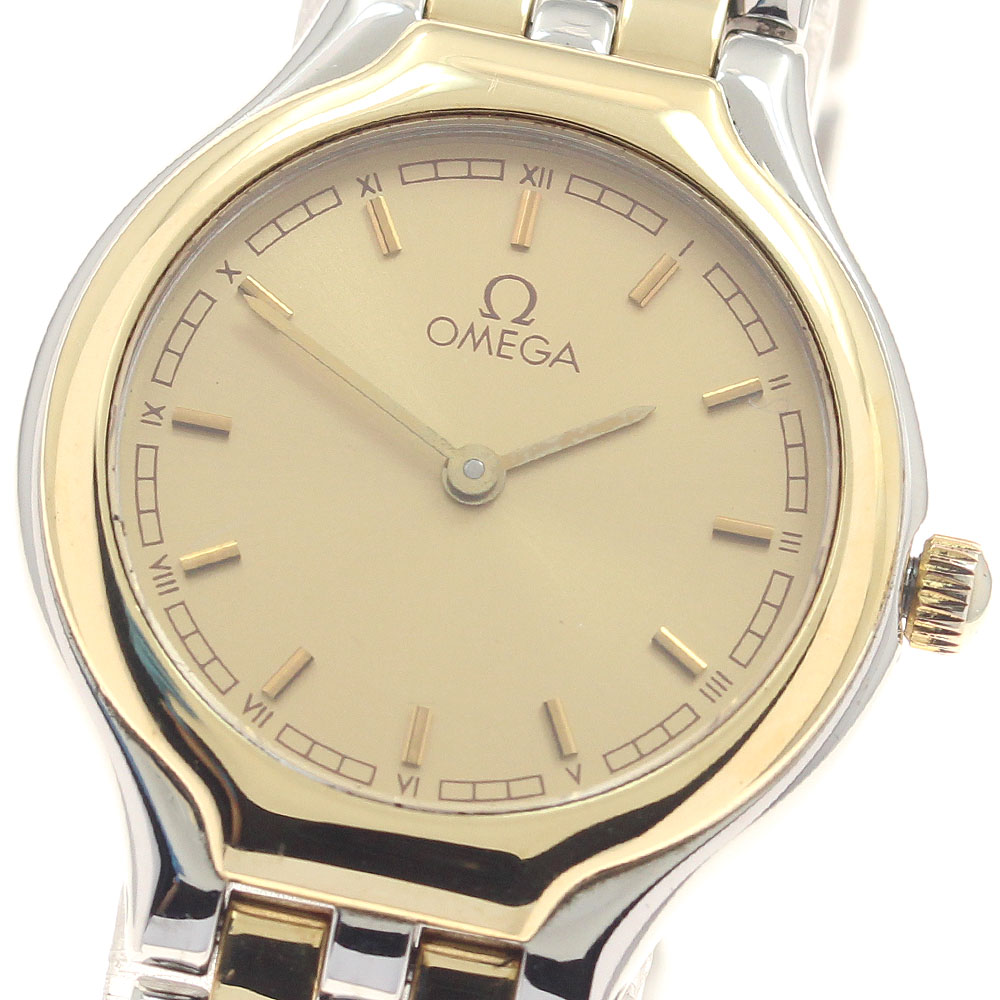 オメガ　デビル　レディース　クォーツ　コンビ　　OMEGA　ジャンク オメガ OMEGA デビル YGコンビ クォーツ レディース _954147 - Used C