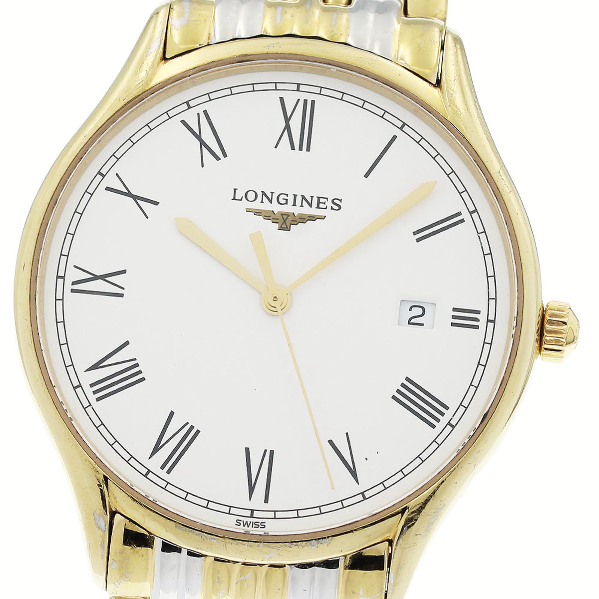 ロンジン LONGINES L4.859.2 リール コンビ デイト クォーツ メンズ