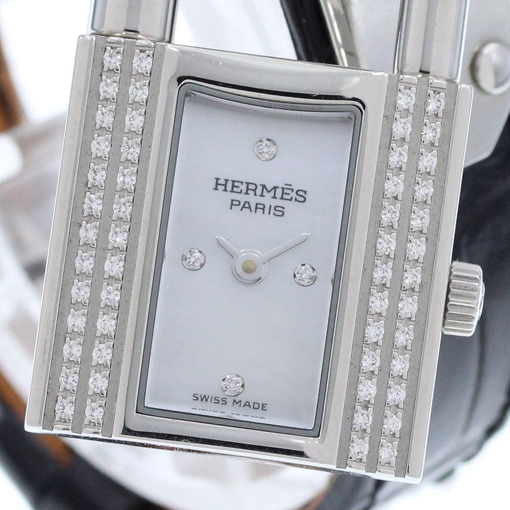 エルメス HERMES KE1.231 ケリーウォッチ ダイヤベゼル ホワイトシェル 