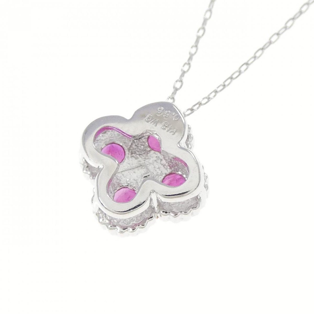 K18WG フラワー ルビー ネックレス 0.55CT | MOLTS