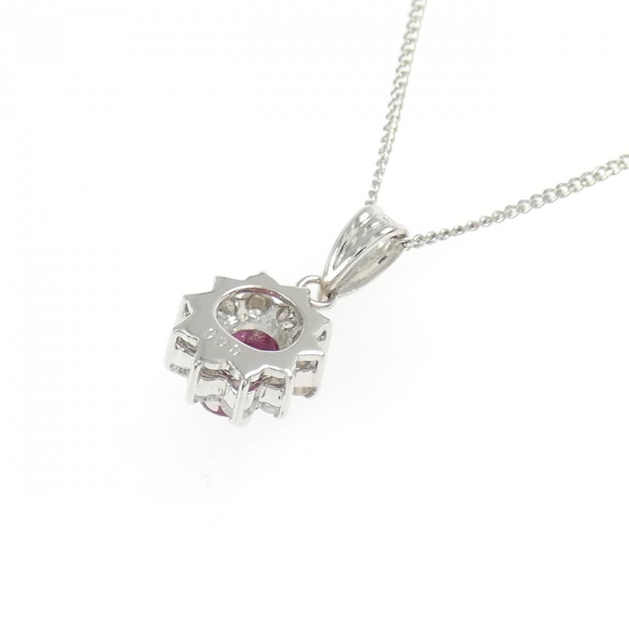 プラチナ850/900+天然ルビー0.64ctネックレス PT900/PT850 ルビー ネックレス 0.30CT - Used B (230-000-564-7841