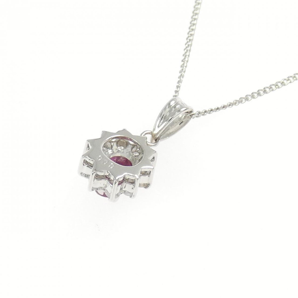 PT900/PT850 ルビー ネックレス 0.30CT - Used B (230-000-564-7841
