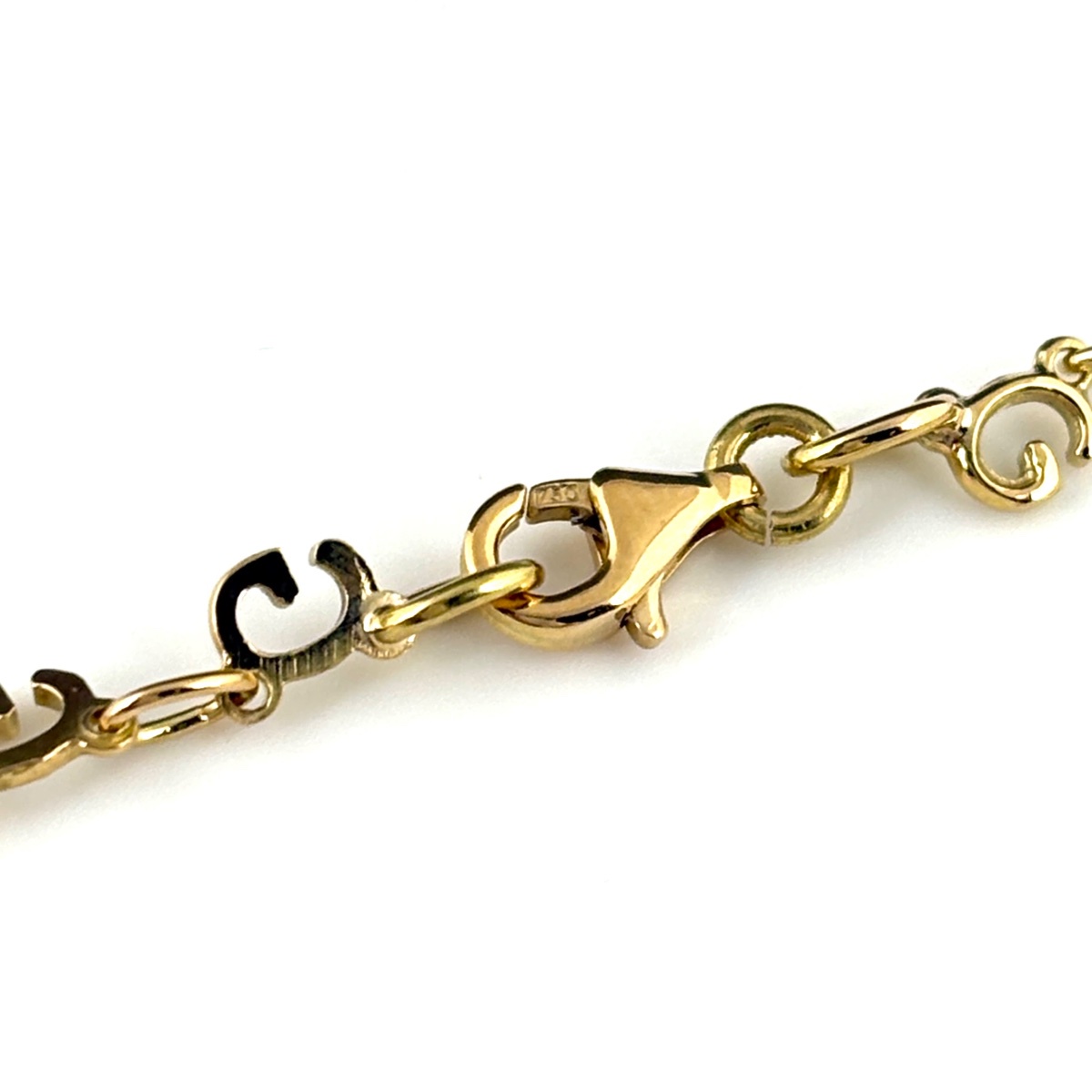 グッチ GUCCI デザインブレスレット YG イエローゴールド 腕輪