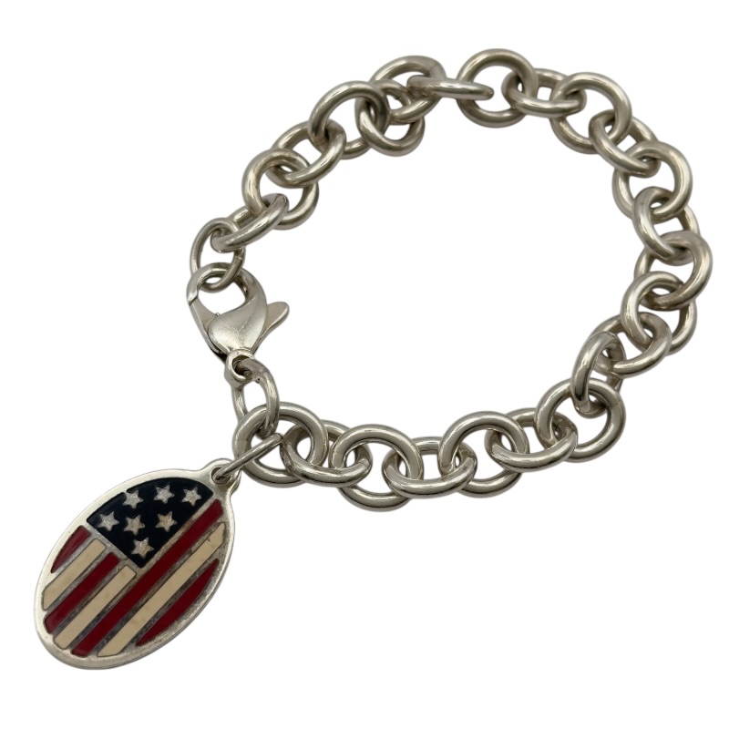中*玖様 TIFFANY&Co. ティファニー 星条旗チャーム ブレスレット　希 ティファニー TIFFANY＆CO 星条旗モチーフブレス ブレスレット | MOLTS