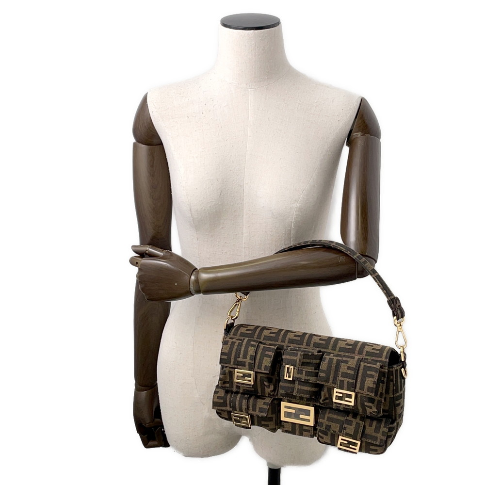 フェンディ ハンドバッグ ズッカ マルチポケット バゲット ジャガード