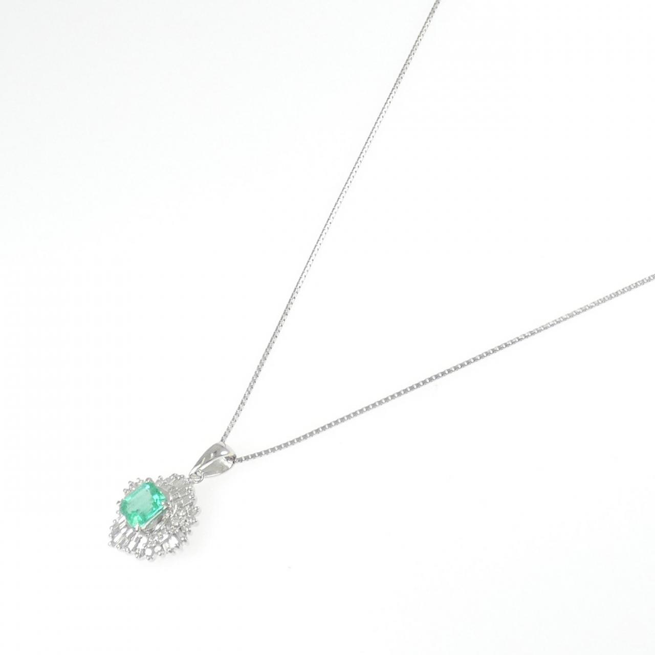 PT900/PT850 エメラルド ネックレス 0.725CT - Used A (270-004-346