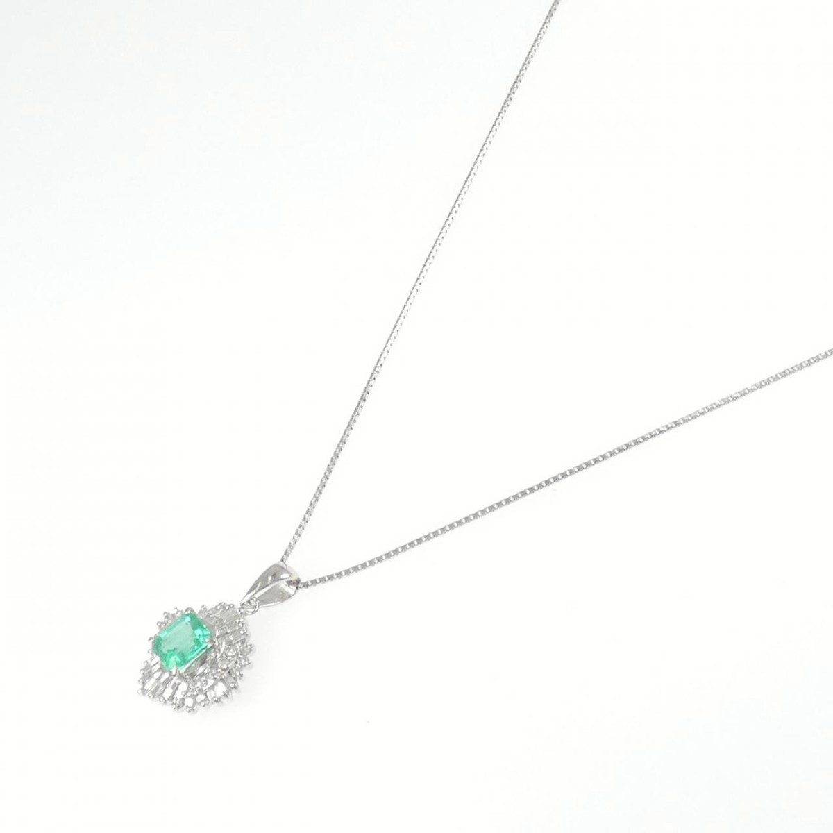 PT900/PT850 エメラルド ネックレス 0.725CT - Used A (270-004-346 