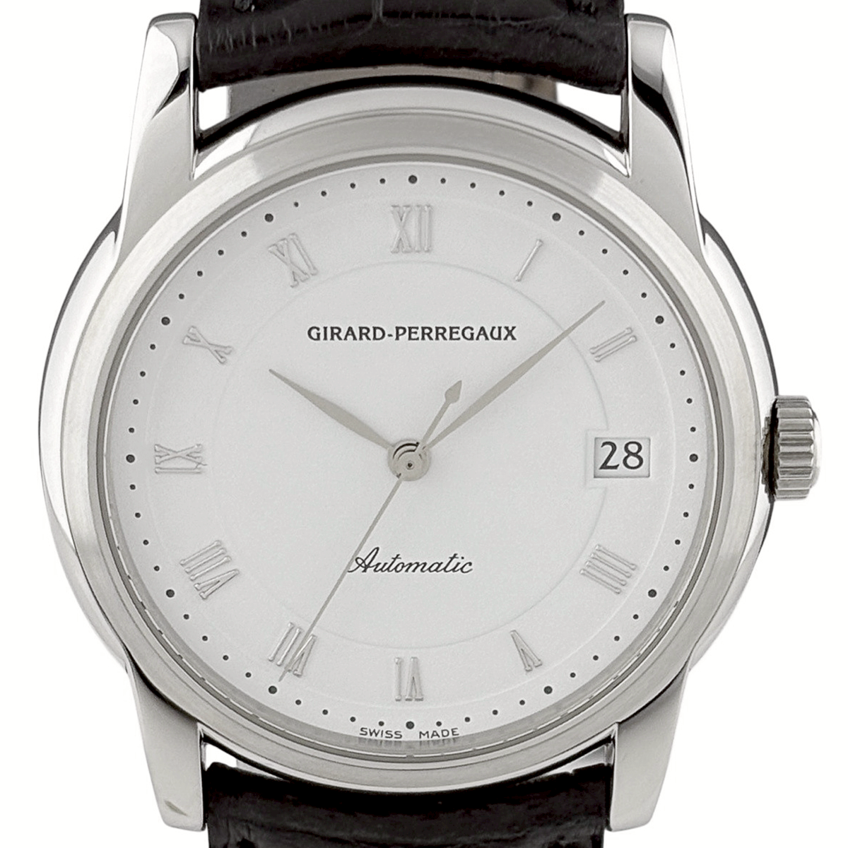 ジラール・ペルゴ GIRARD-PERREGAUX クラシック 9052 腕時計 SS レザー