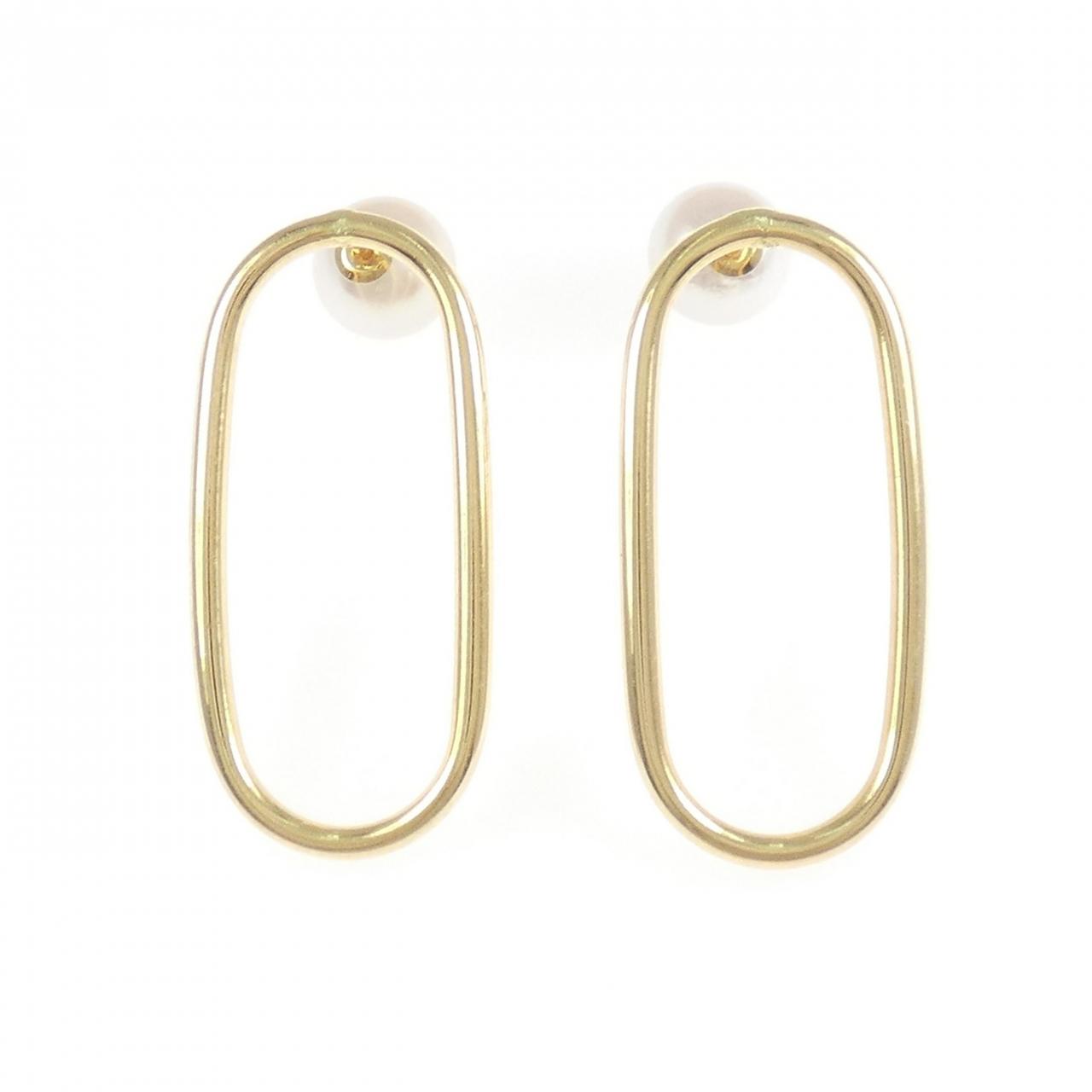 タサキ TASAKI ヴァリエ パール クリスタル イヤリング 18金 K18 