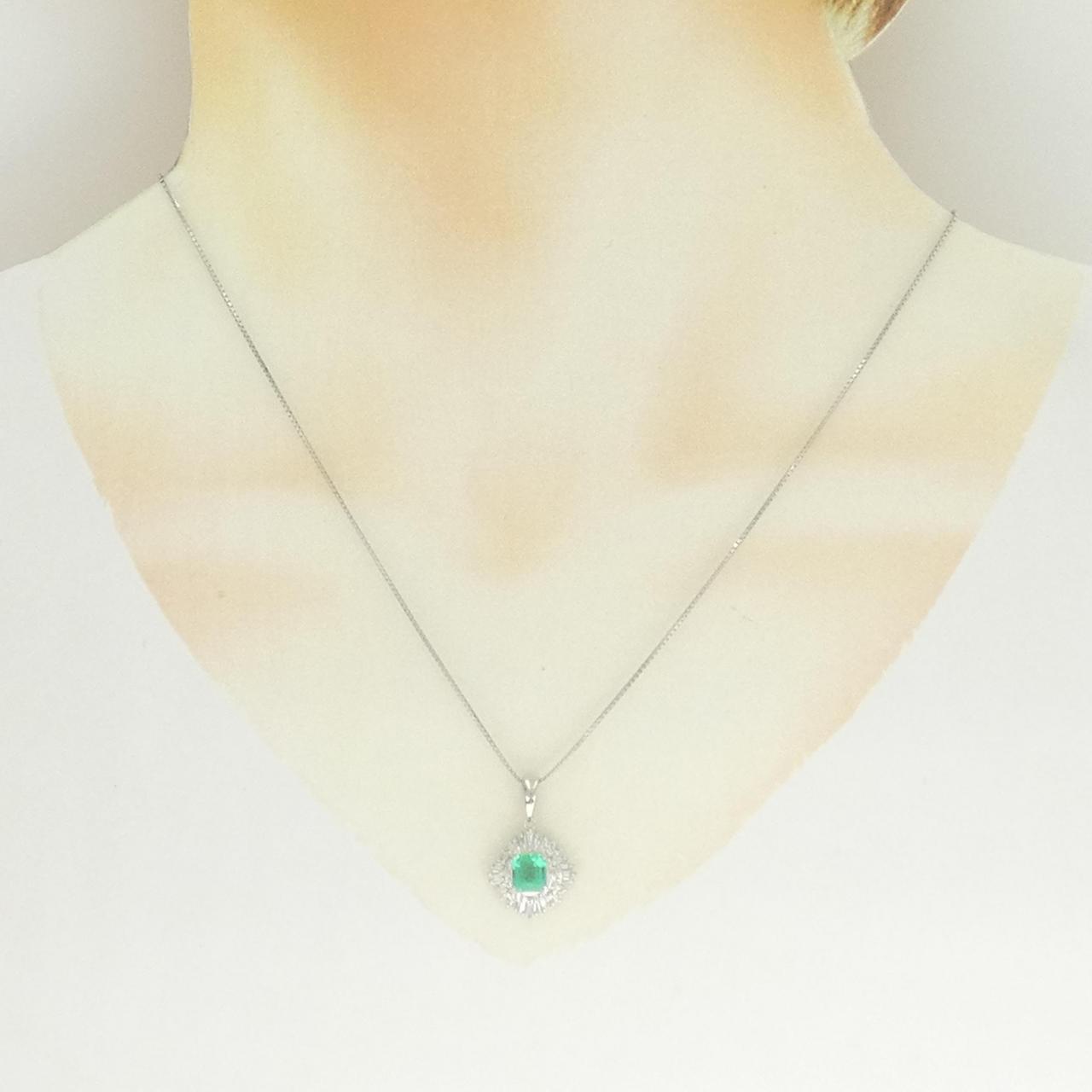 PT900/PT850 エメラルド ネックレス 0.725CT - Used A (270-004-346