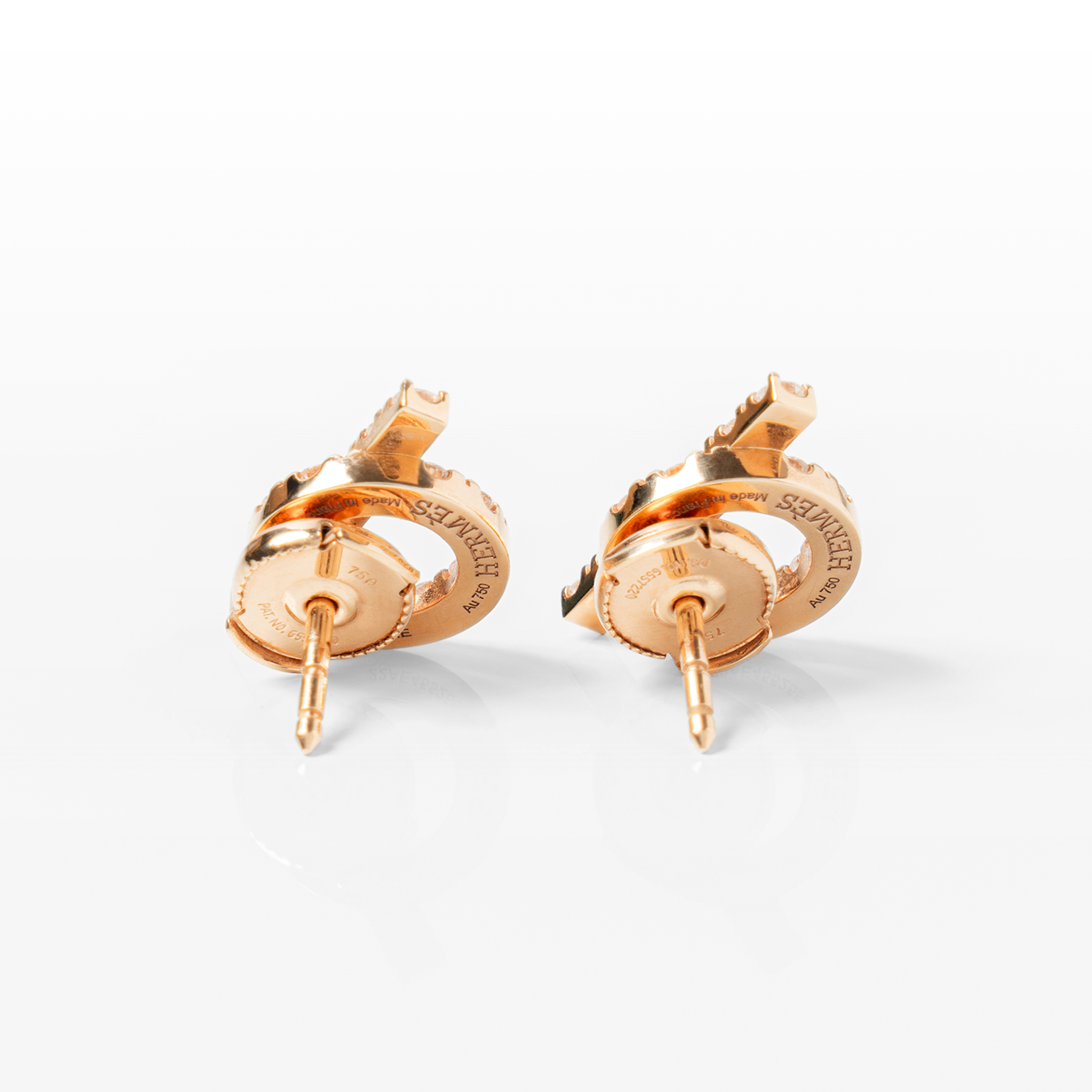 エルメス フィネス ピアス 18K ピンクゴールド, ダイヤモンド