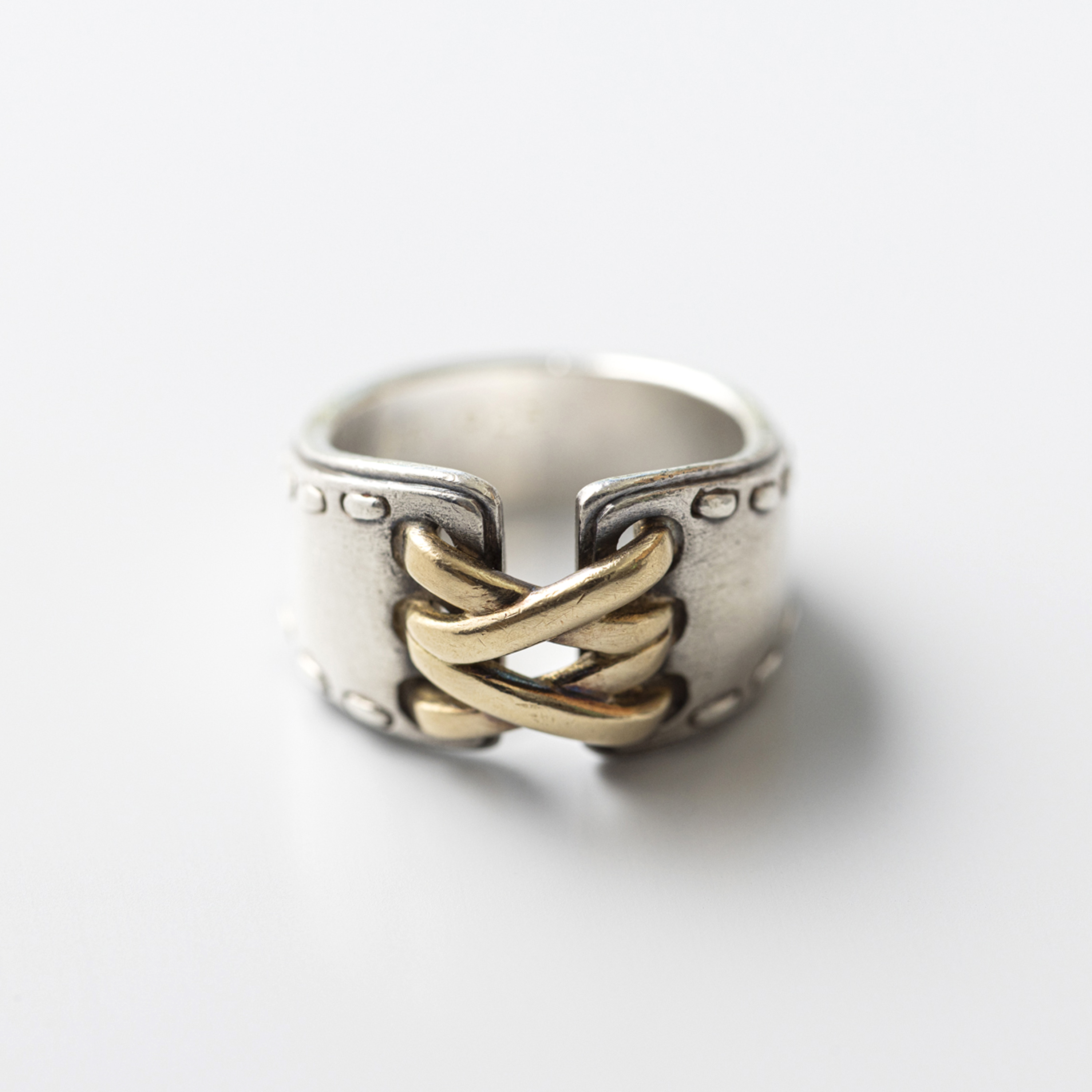 エルメス メキシコリング コルセット シルバー, 18K イエロー