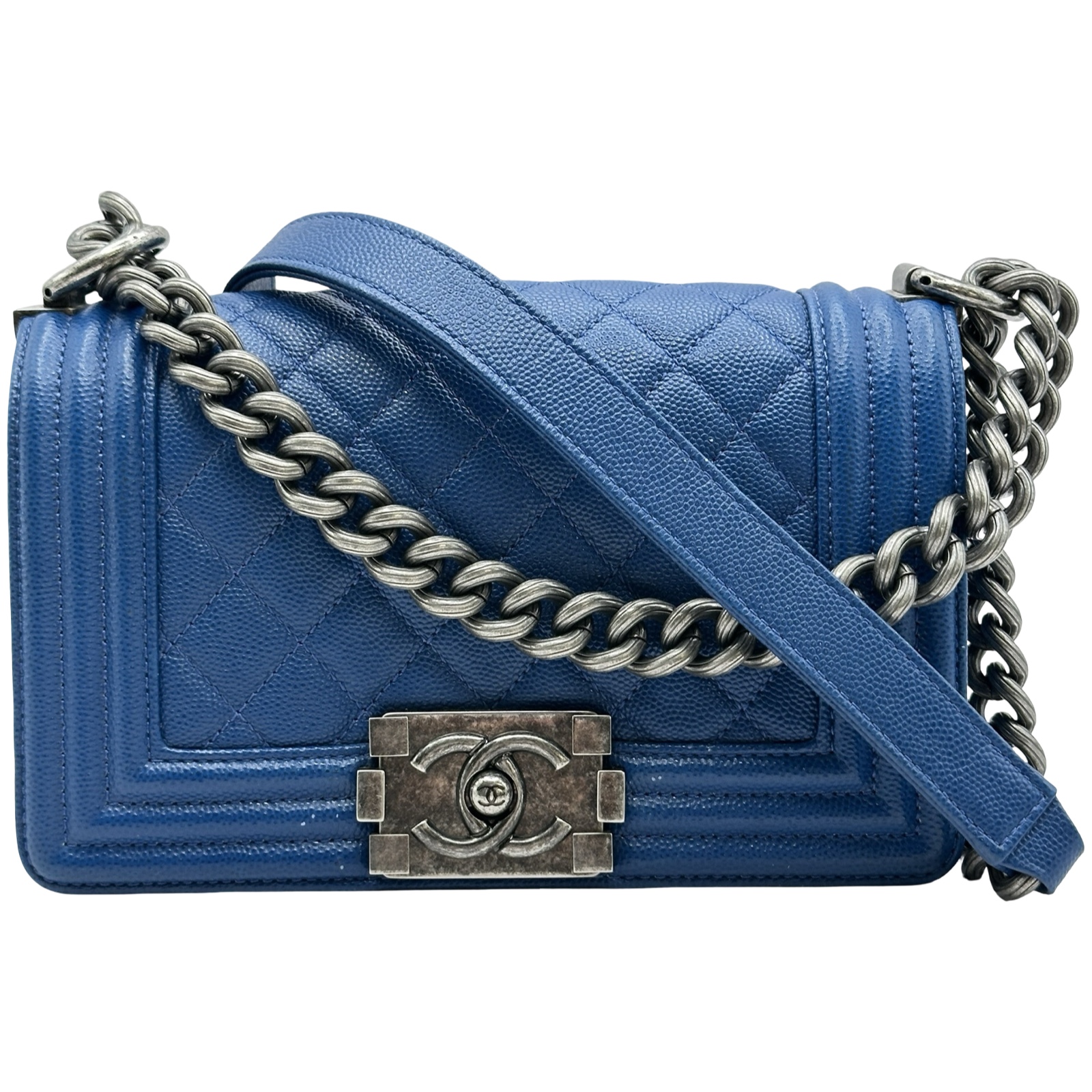 シャネル CHANEL ボーイシャネル20 A670861 23番台 ブルー/シルバー金具 キャビアスキン レディース ショルダーバッグ シャネル CHANEL ボーイシャネル20 A670861 23番台 ショルダーバッグ