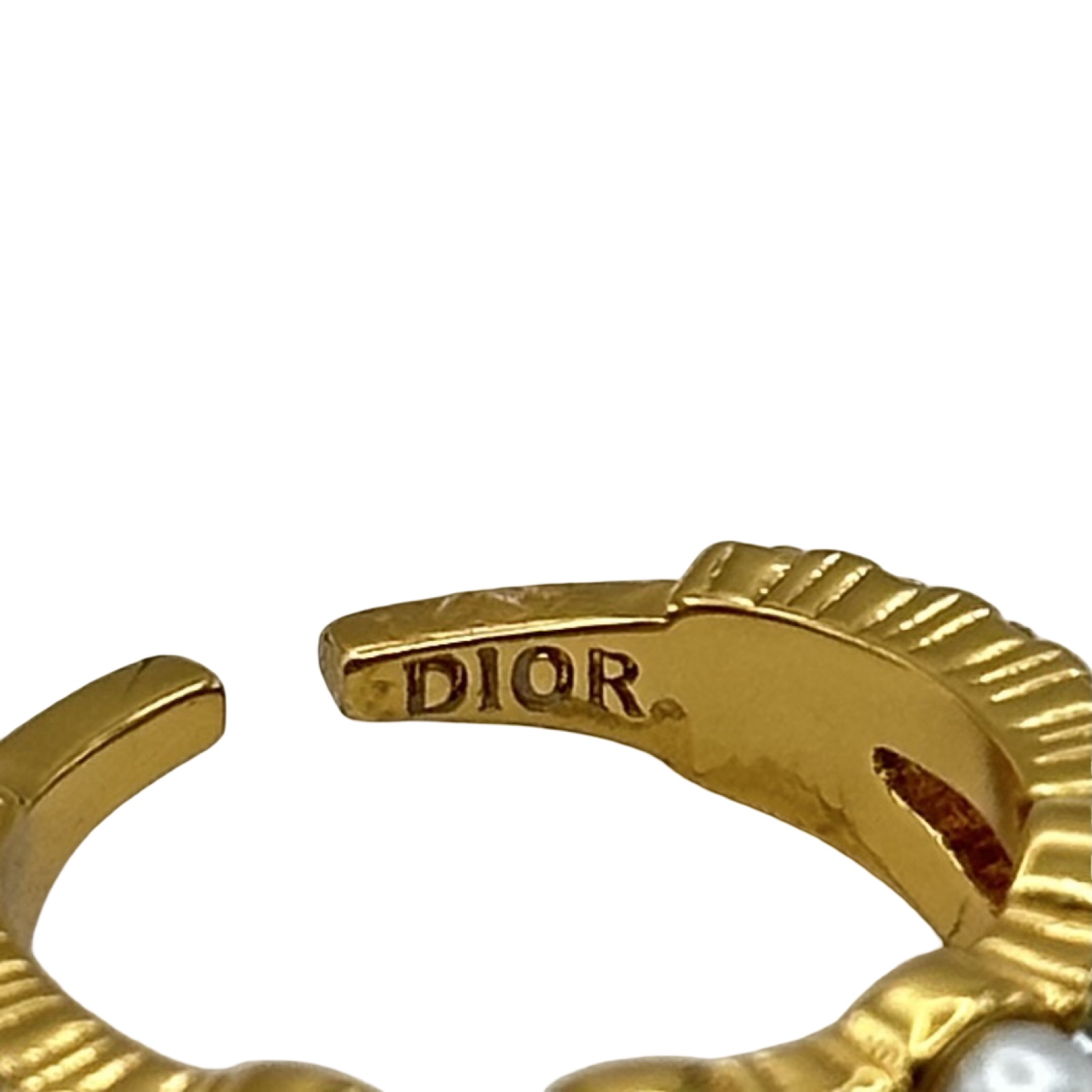 クリスチャン・ディオール Christian Dior ロゴパールリング リング