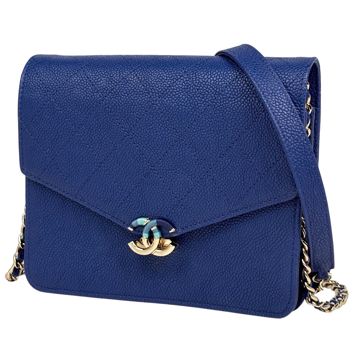 シャネル  ハーフココ キャビアスキンチェーンショルダーバッグ レディース CHANEL（シャネル） ココマーク ハーフムーン チェーンショルダー
